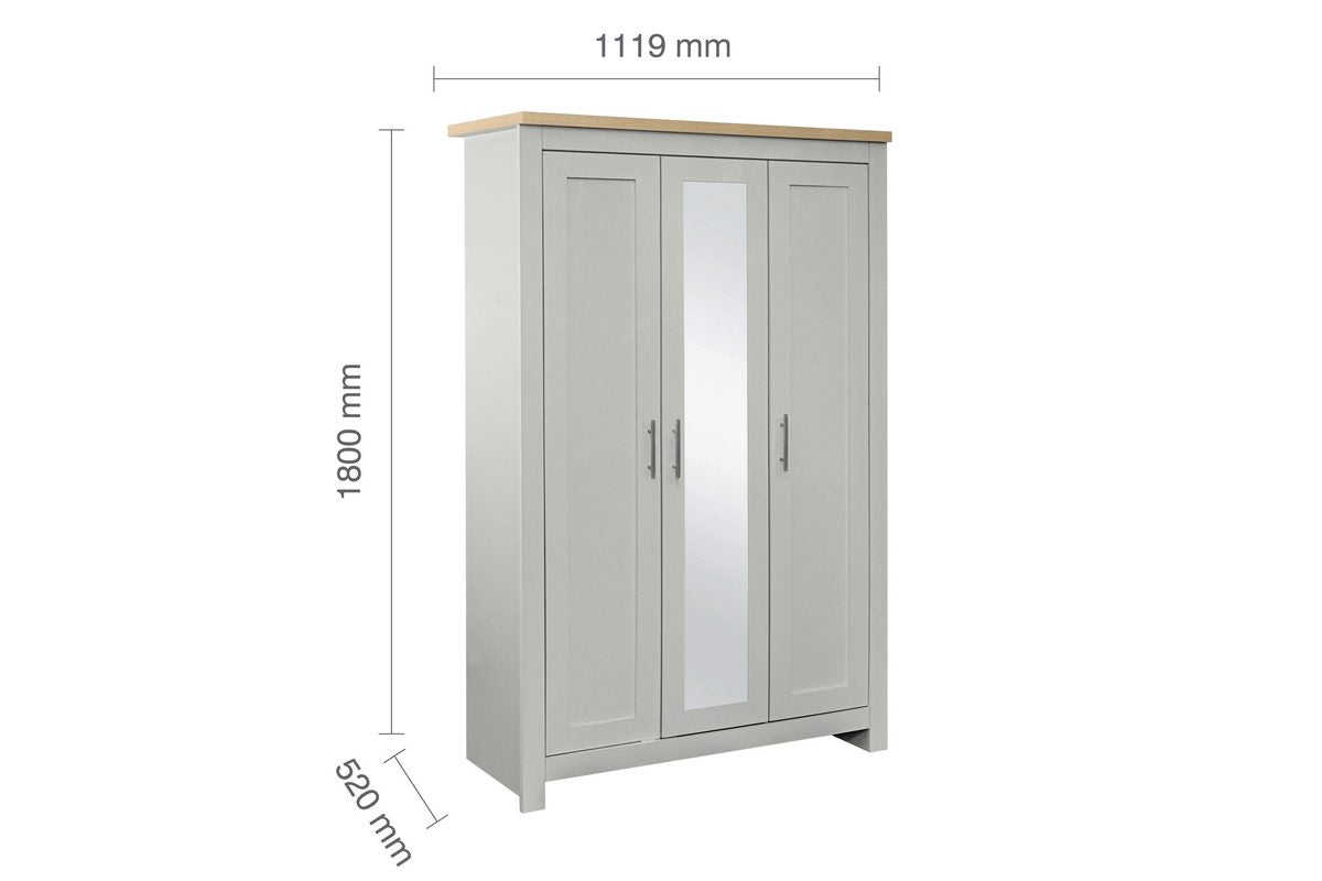 Highgate 3 Door Wardrobe With Mirror