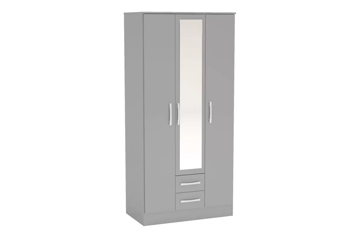 Lynx 3 Door 2 Drawer Wardrobe With Mirror