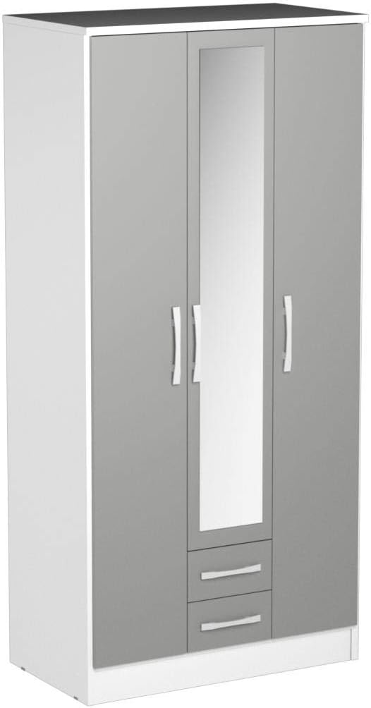 Lynx 3 Door 2 Drawer Wardrobe With Mirror
