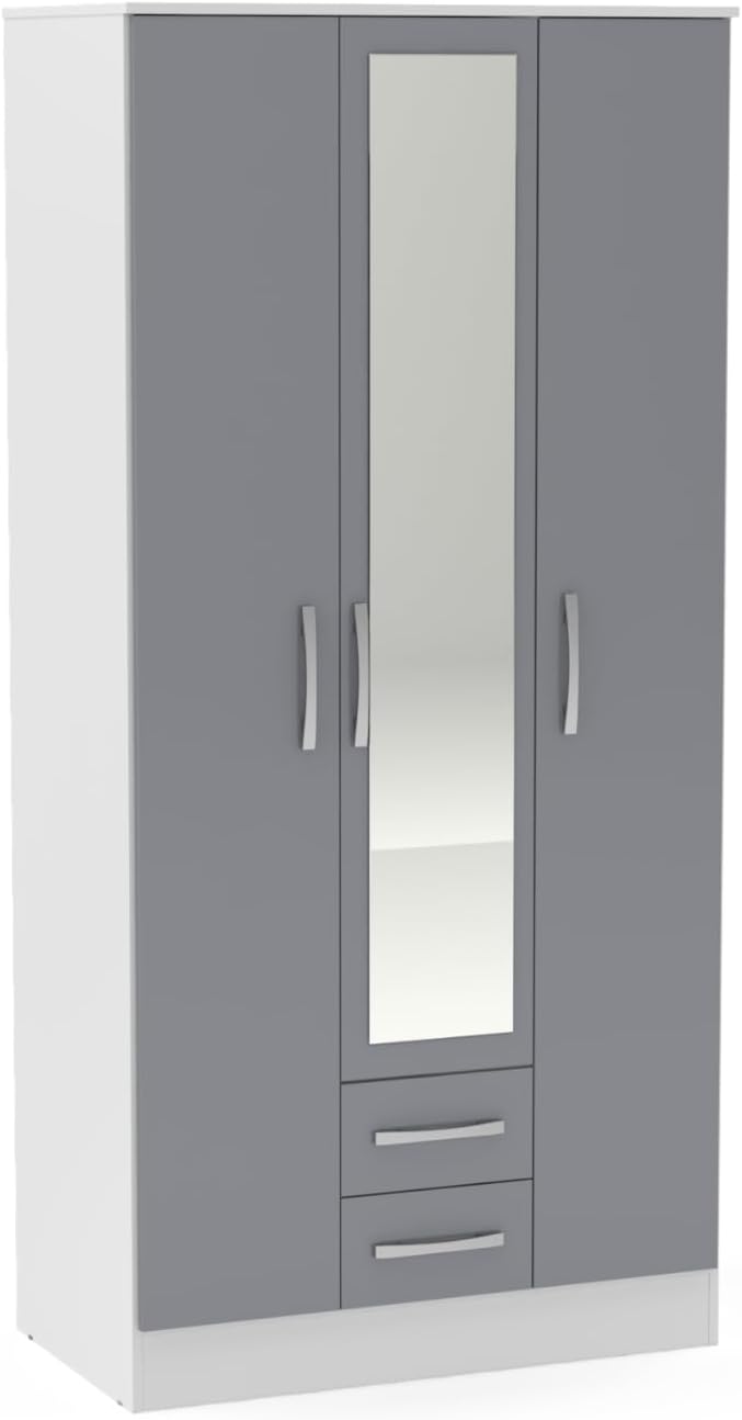 Lynx 3 Door 2 Drawer Wardrobe With Mirror
