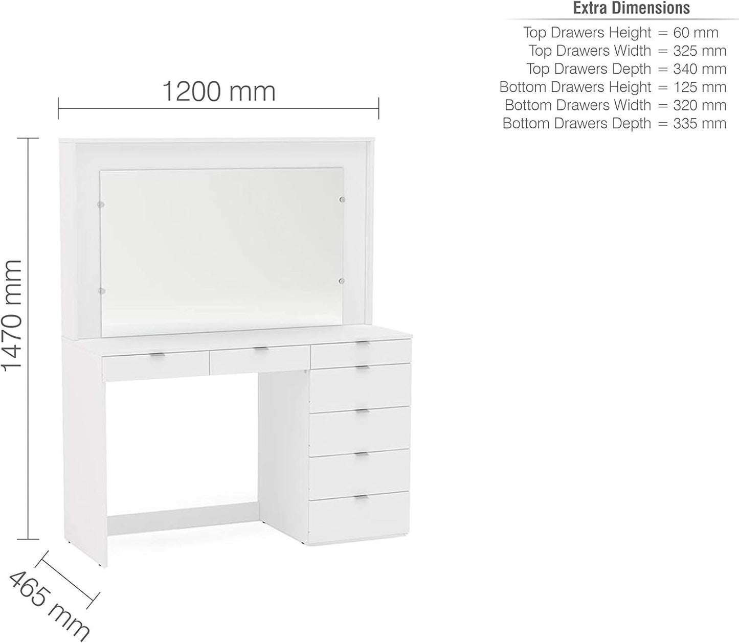 Chloe 7 Drawer Dressing