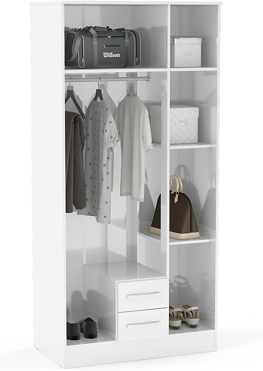 Lynx 3 Door 2 Drawer Wardrobe With Mirror