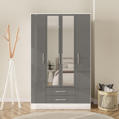 Lynx 4 Door 2 Drawer Wardrobe With Mirror