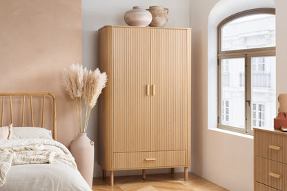Axel 2 Door 1 Drawer Fluted Wardrobe