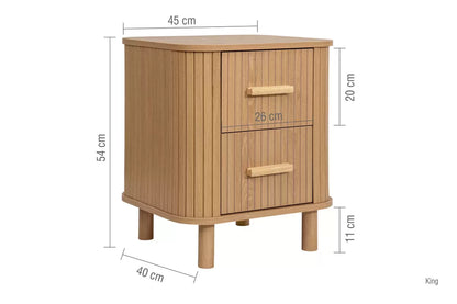 Axel 2 Drawer Fluted Bedside