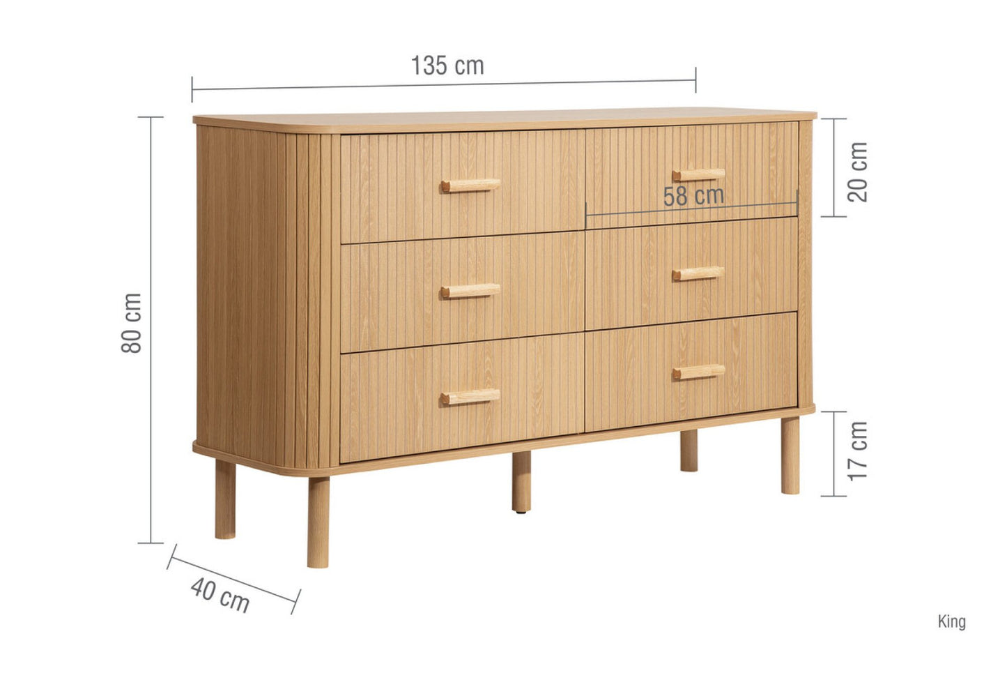 Axel 6 Drawer Fluted Chest