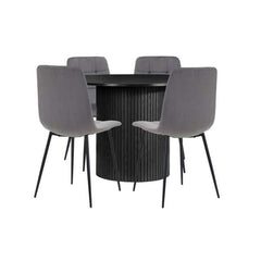 Axel Round Fluted Dining Table with 4 Chairs