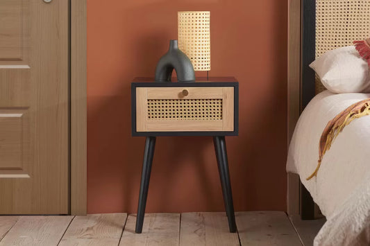 Croxley 1 Drawer Rattan Bedside