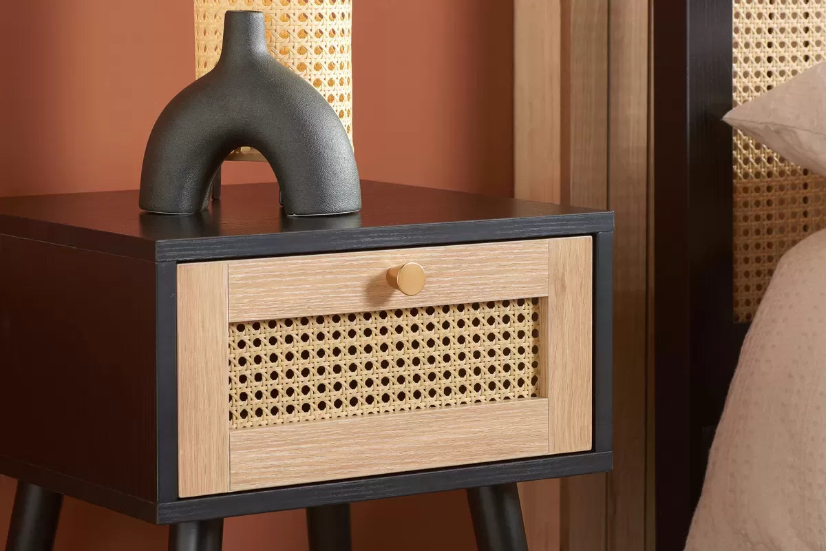 Croxley 1 Drawer Rattan Bedside