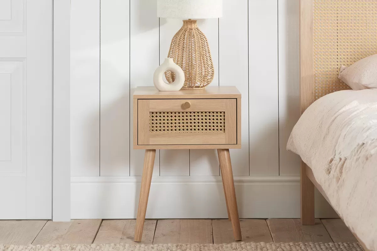 Croxley 1 Drawer Rattan Bedside