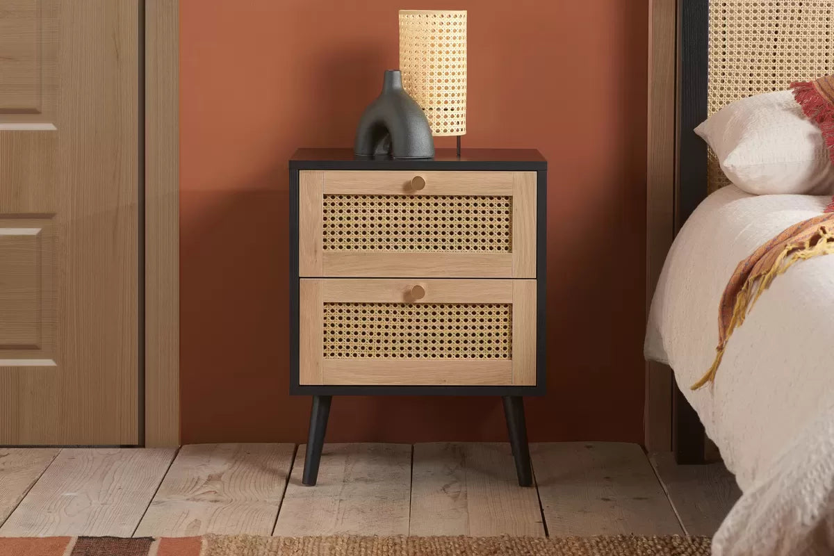 Croxley 2 Drawer Rattan Bedside