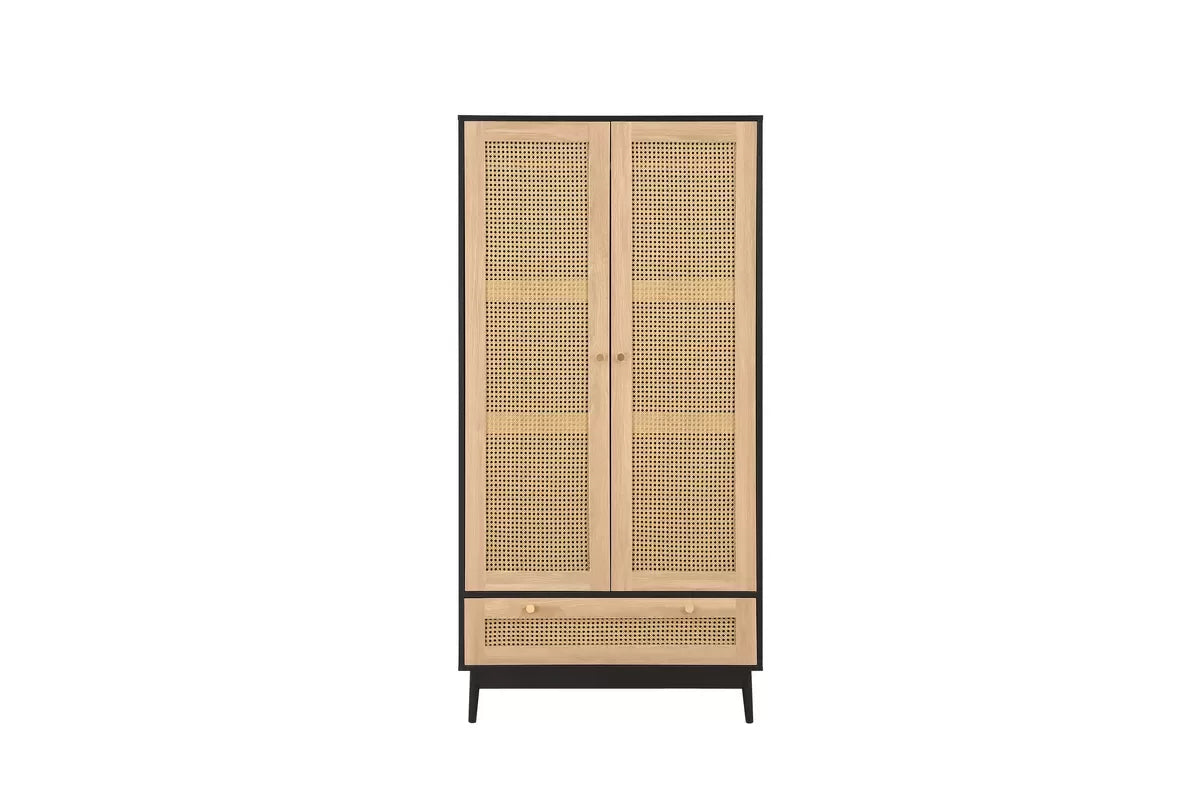 Croxley 2 Door 1 Drawer Rattan Wardrobe