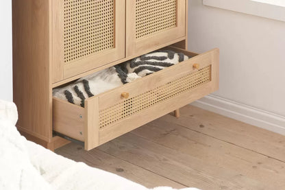 Croxley 2 Door 1 Drawer Rattan Wardrobe