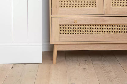 Croxley 2 Door 1 Drawer Rattan Wardrobe