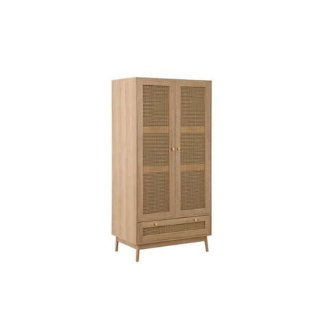 Croxley 2 Door 1 Drawer Rattan Wardrobe