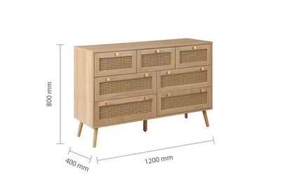 Croxley 7 Drawer Rattan Chest