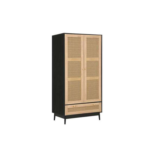 Croxley 2 Door 1 Drawer Rattan Wardrobe