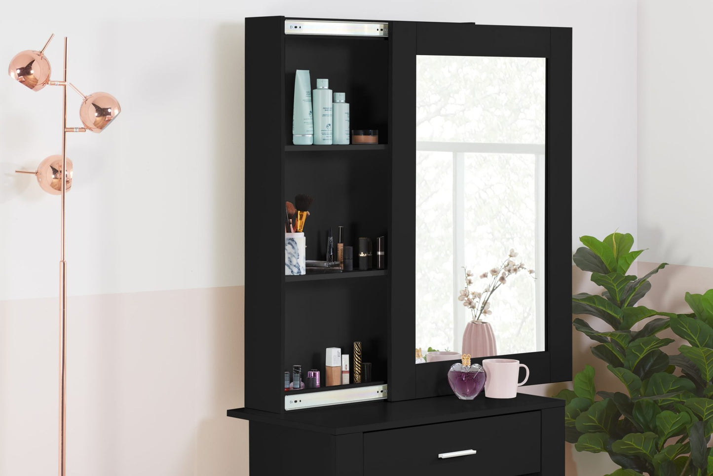 Evelyn 1 Drawer Sliding Mirror Dressing Table