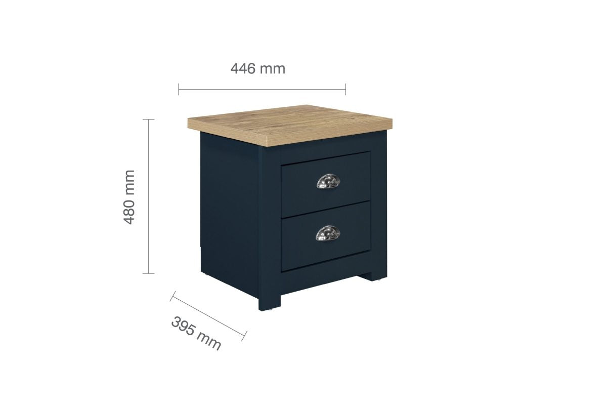 Highgate 2 Drawer Bedside