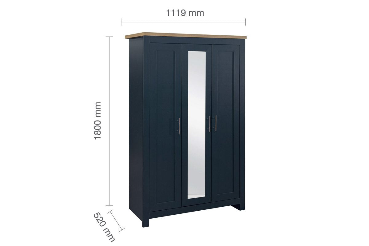 Highgate 3 Door Wardrobe With Mirror