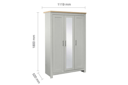 Highgate 3 Door Wardrobe With Mirror