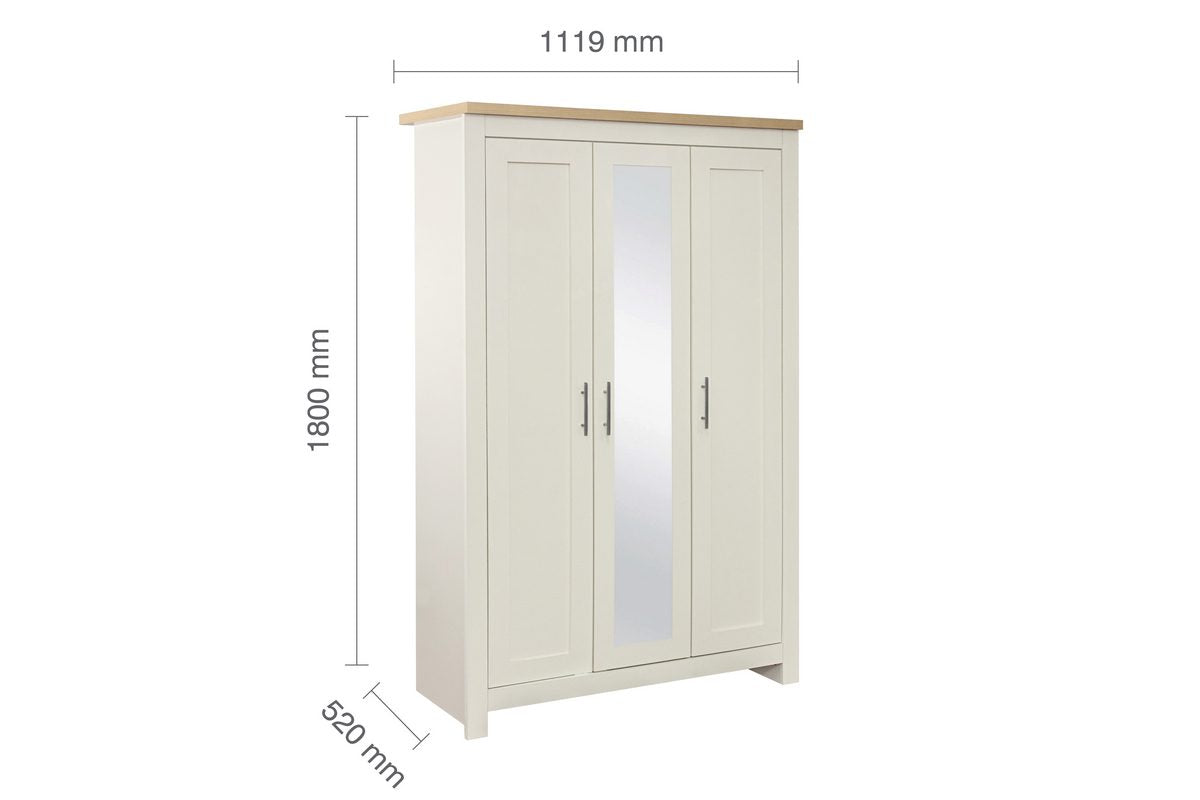 Highgate 3 Door Wardrobe With Mirror