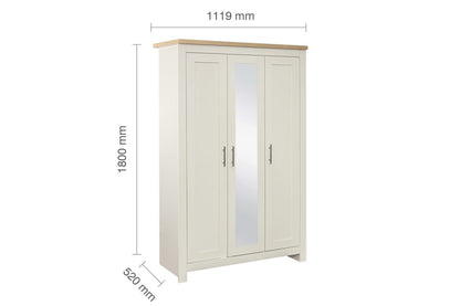 Highgate 3 Door Wardrobe With Mirror