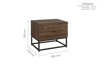 Houston 2 Drawer Bedside