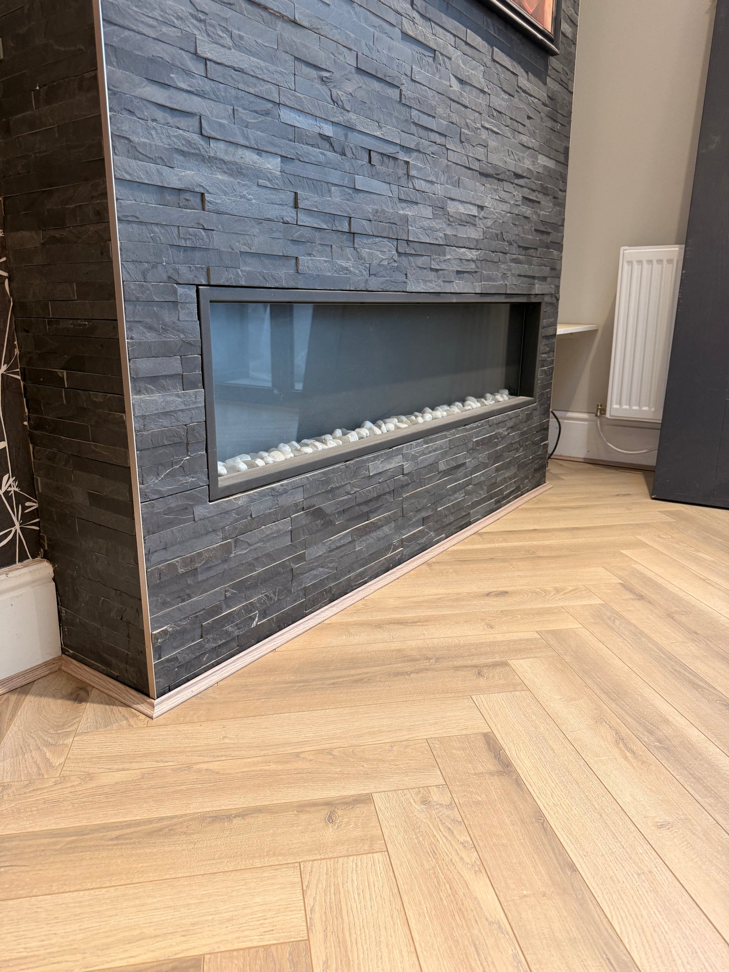 Greige Oak Herringbone Laminate