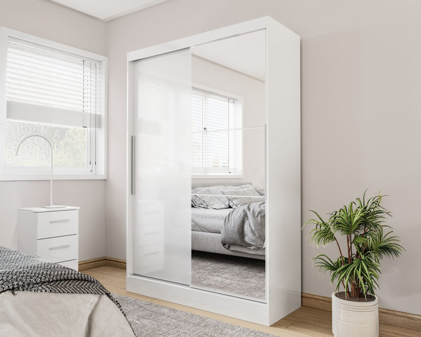 Lynx 2 Door Sliding Wardrobe With Mirror