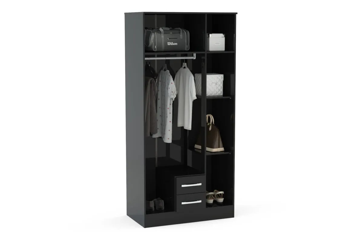 Lynx 3 Door 2 Drawer Wardrobe With Mirror