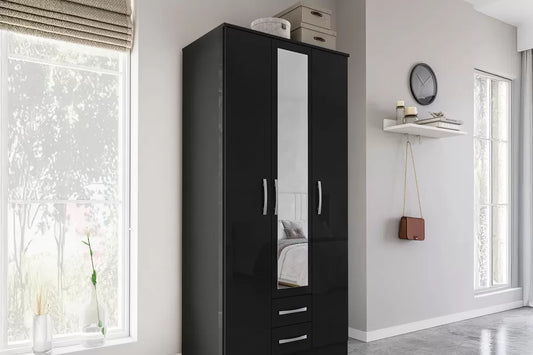 Lynx 3 Door 2 Drawer Wardrobe With Mirror