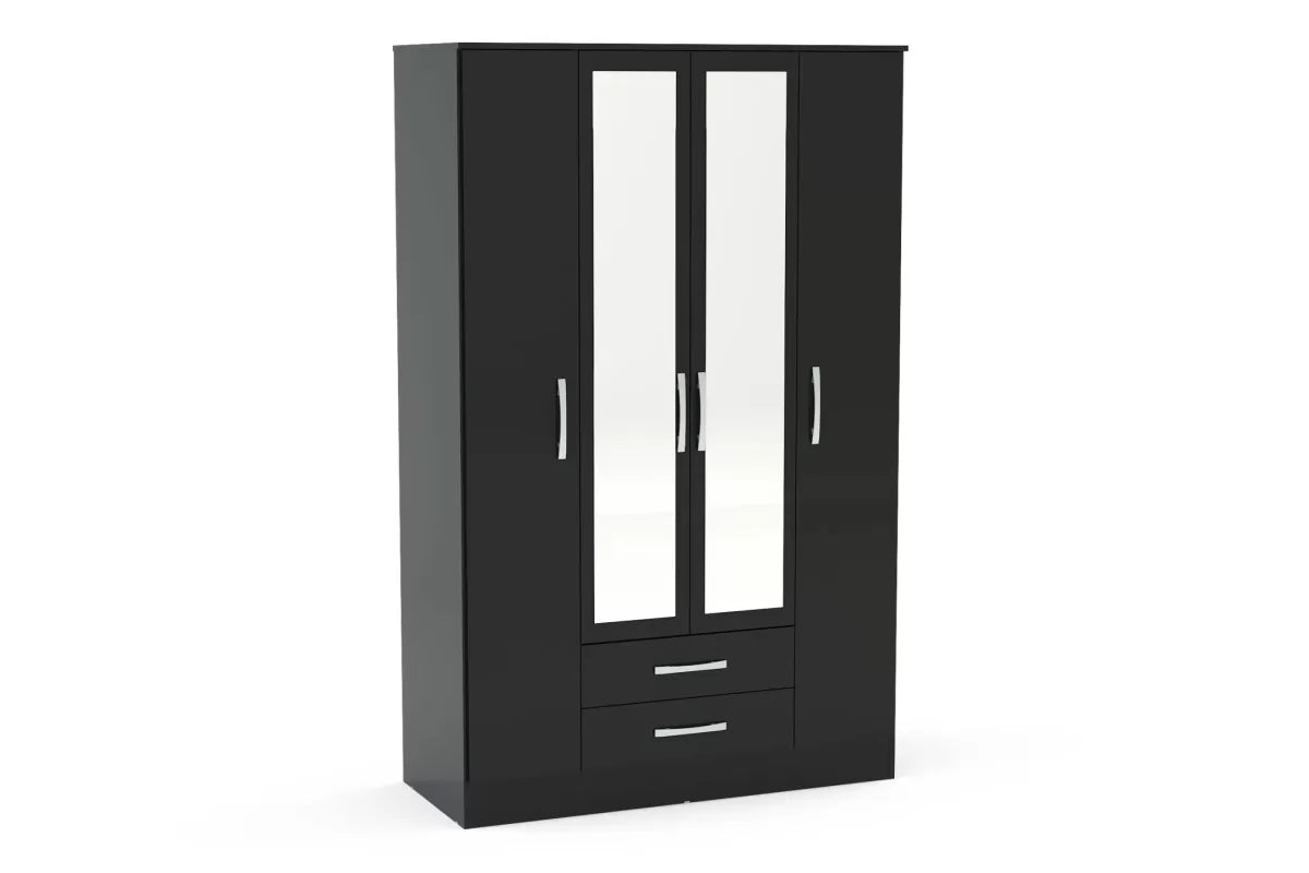 Lynx 4 Door 2 Drawer Wardrobe With Mirror
