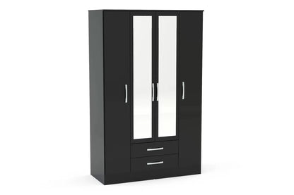 Lynx 4 Door 2 Drawer Wardrobe With Mirror