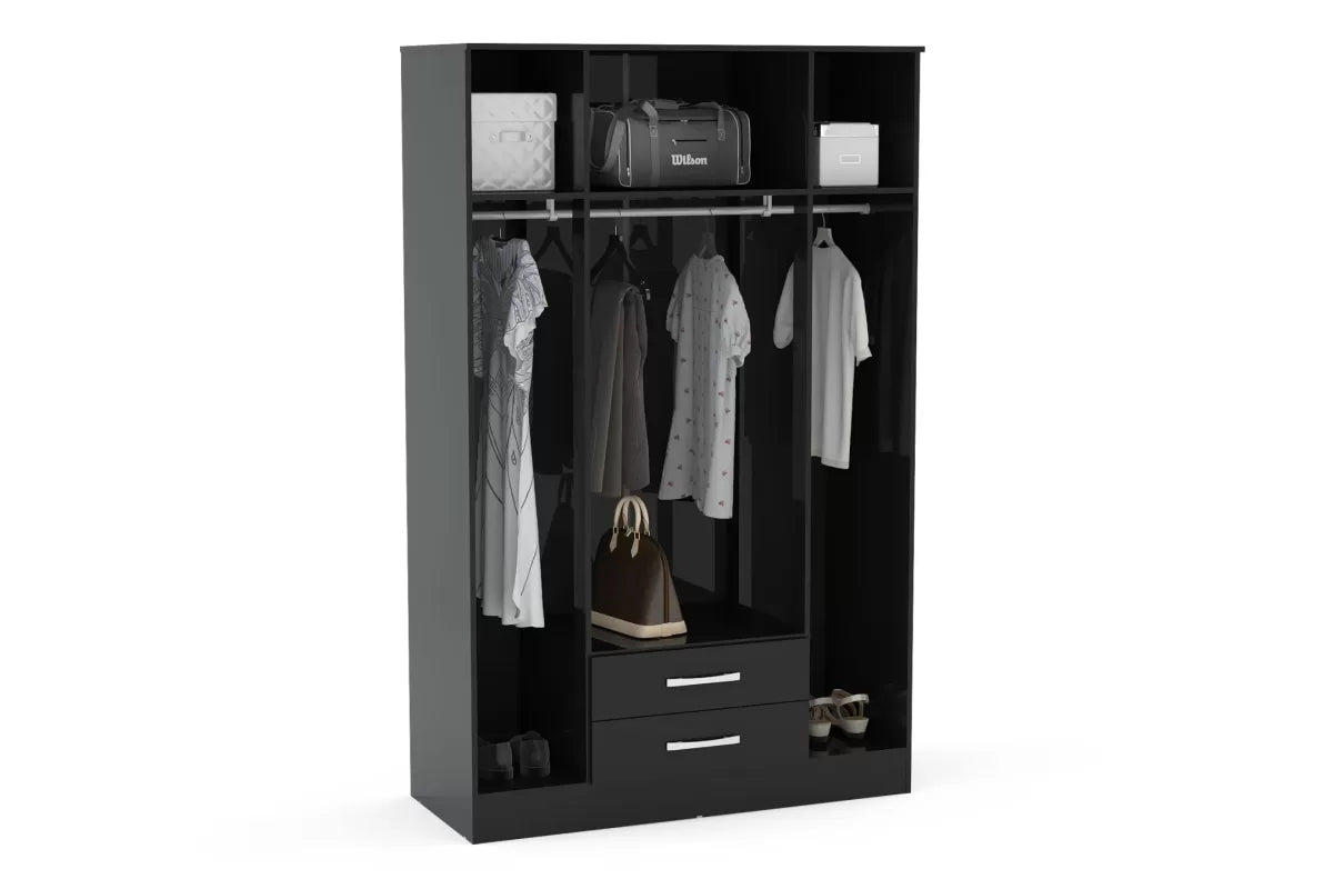 Lynx 4 Door 2 Drawer Wardrobe With Mirror