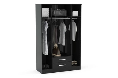 Lynx 4 Door 2 Drawer Wardrobe With Mirror