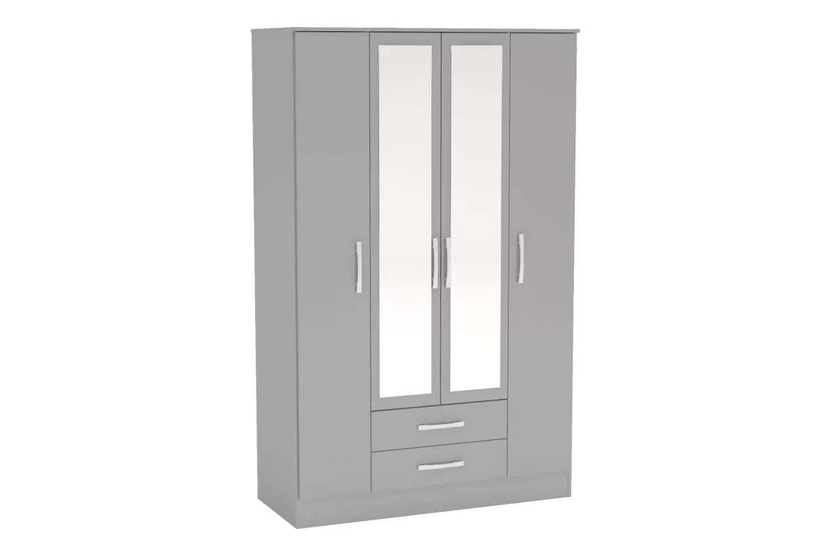 Lynx 4 Door 2 Drawer Wardrobe With Mirror