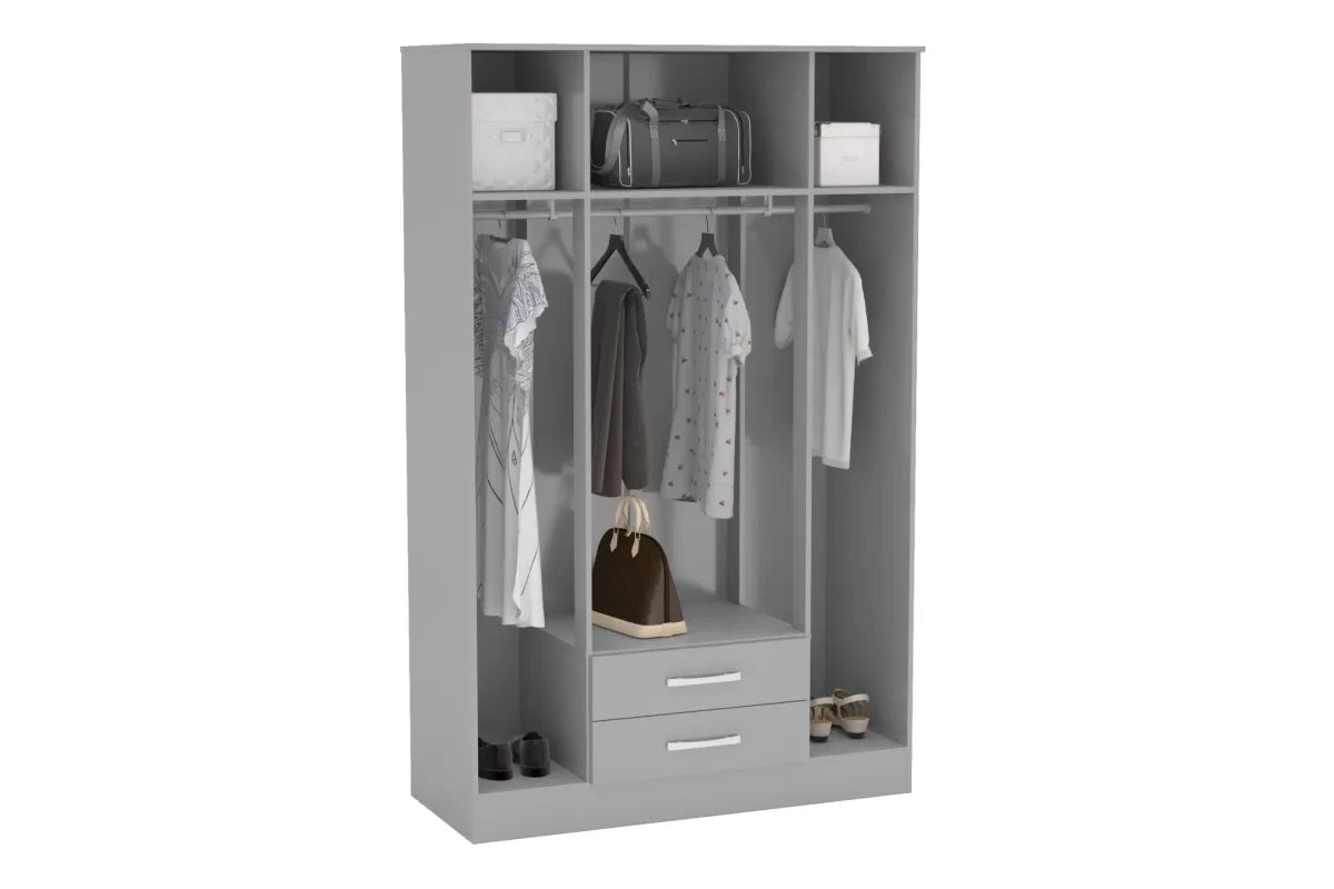 Lynx 4 Door 2 Drawer Wardrobe With Mirror