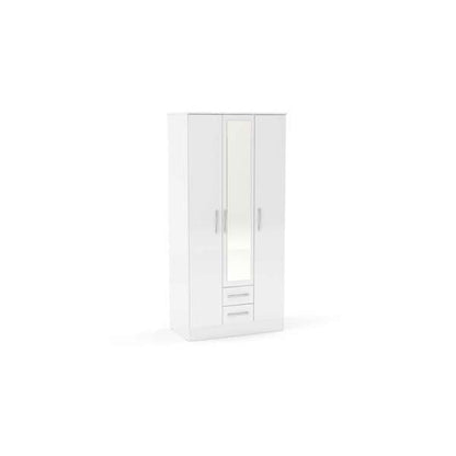 Lynx 3 Door 2 Drawer Wardrobe With Mirror