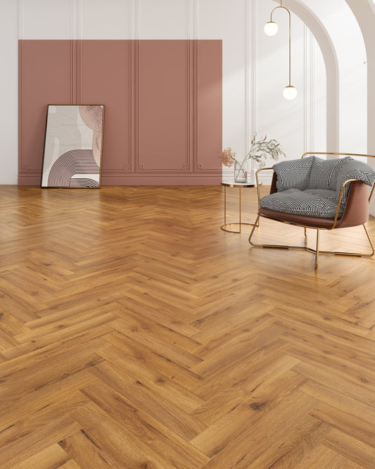 Oak Robust Fumed Herringbone Laminate