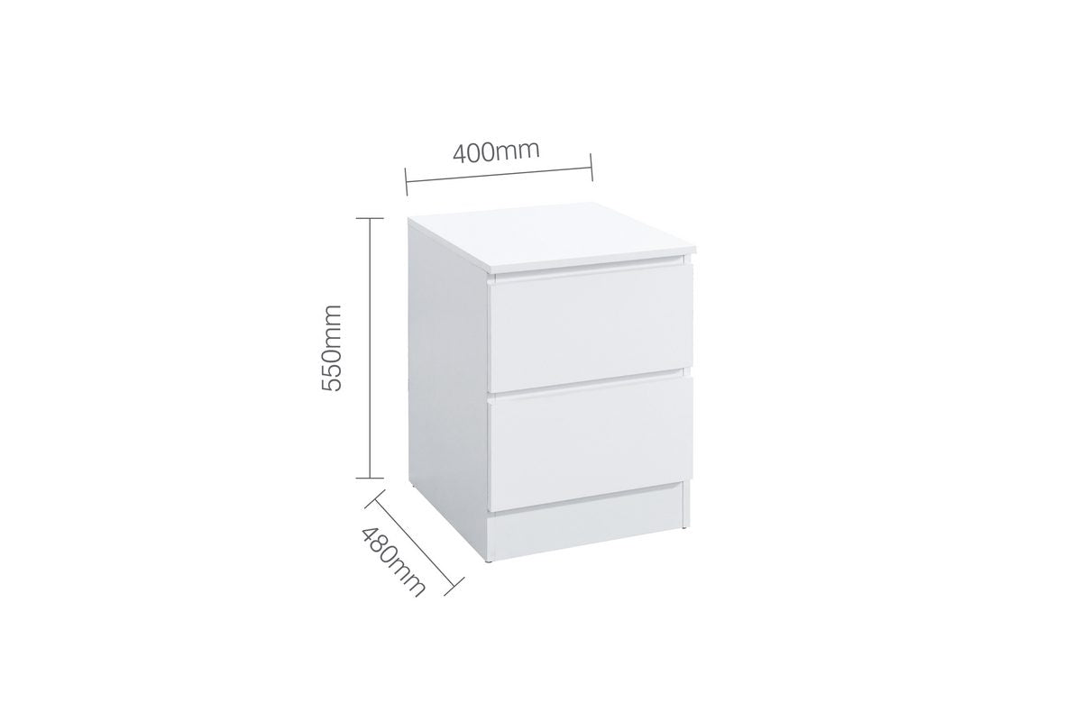 Oslo 2 Drawer Bedside