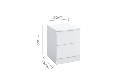 Oslo 2 Drawer Bedside