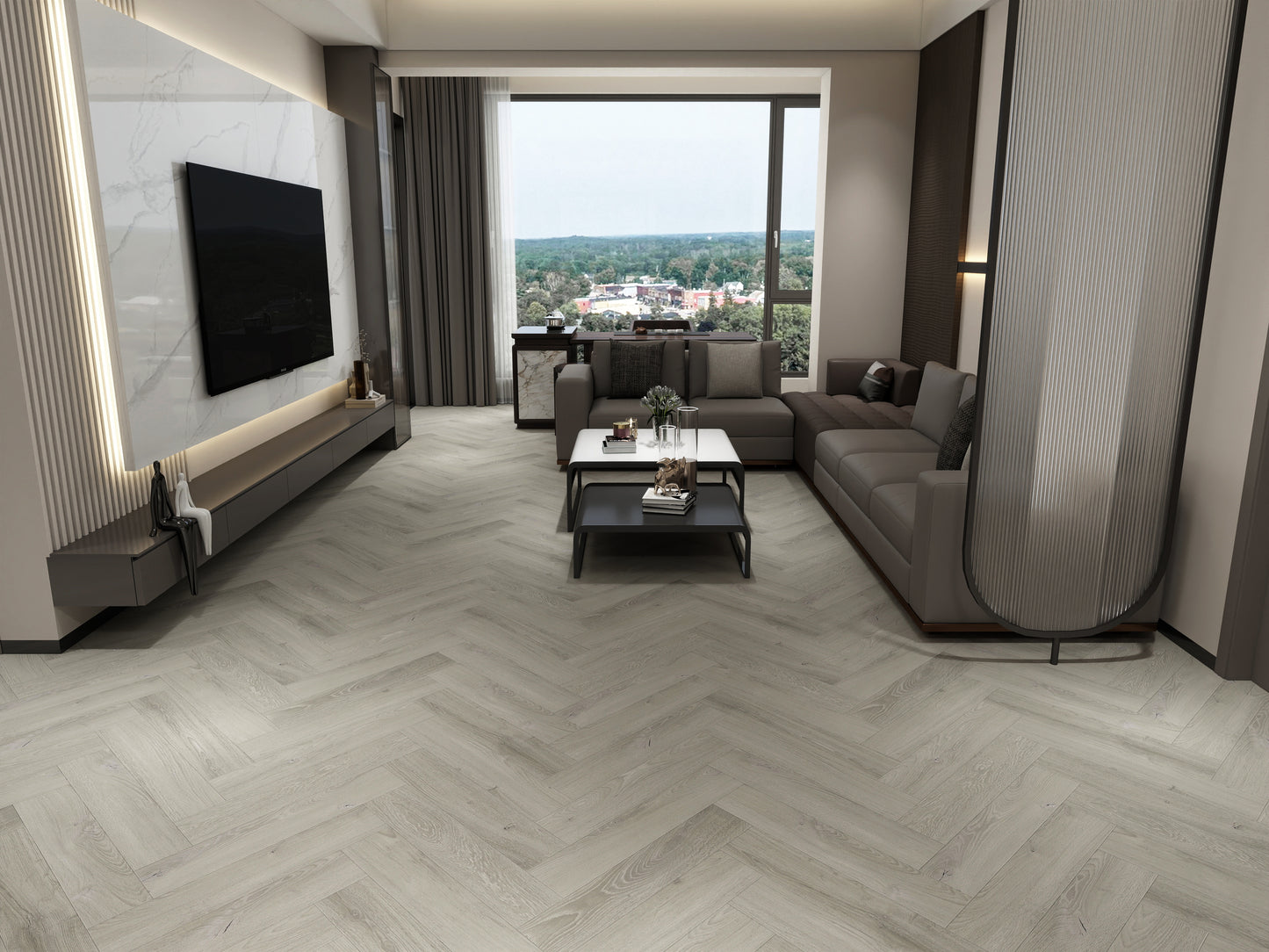 Pearl Oak herringbone Laminate