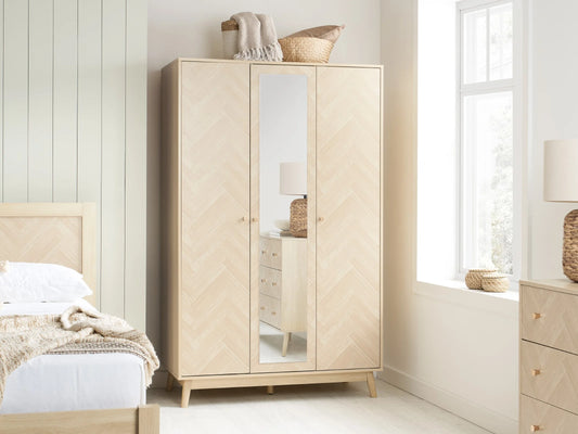 Herringford 3 Door Wardrobe With Mirror