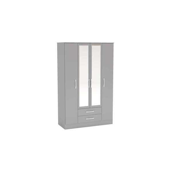 Lynx 4 Door 2 Drawer Wardrobe With Mirror