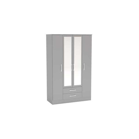 Lynx 4 Door 2 Drawer Wardrobe With Mirror